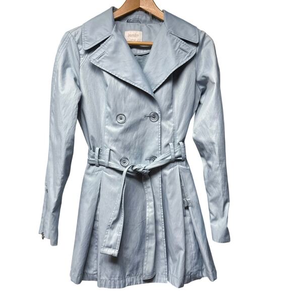 Laundry By Shelli Segal Jackets & Blazers - Laundry by Shelli Segal Light Blue Short Trench Coat Size Small Jacket Belted